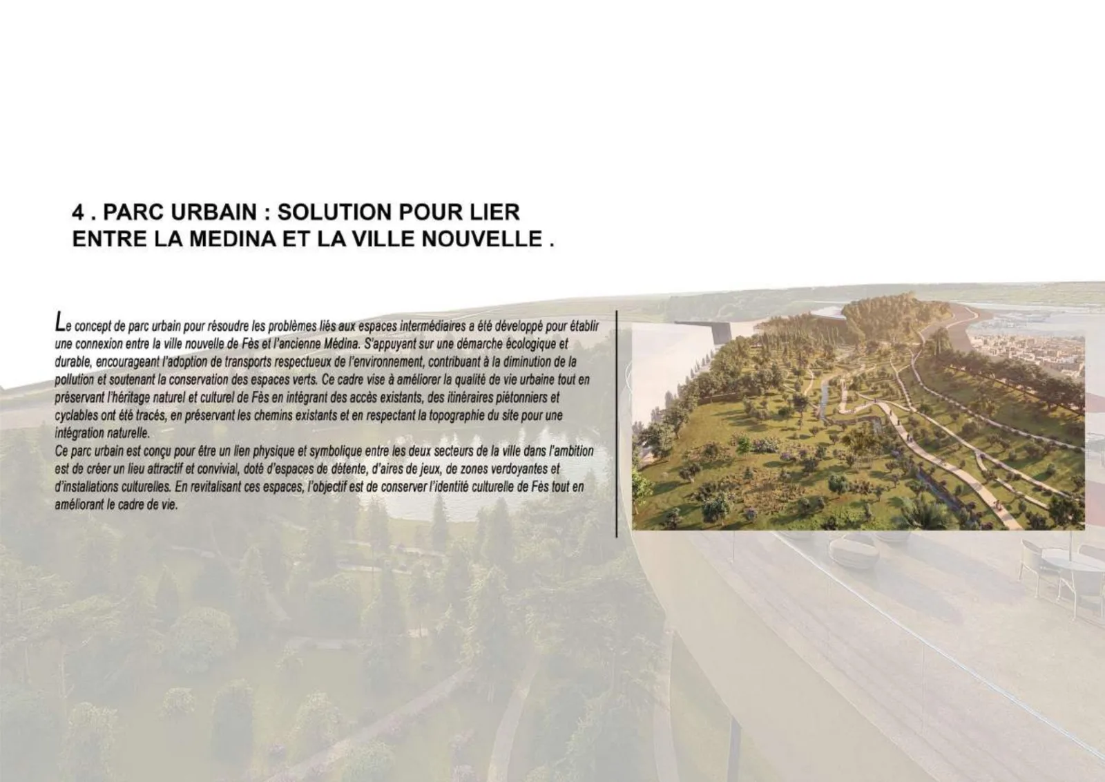 Parc urbain : Lien entre la Médina et la ville nouvelle